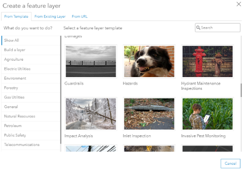 ArcGIS Online feature layer templates