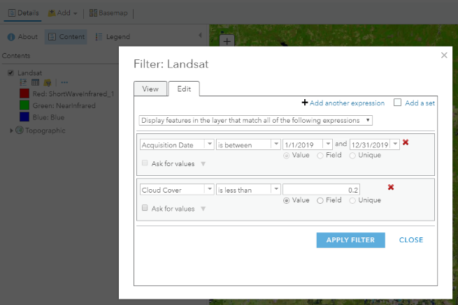 Filters for an image layer