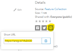 Share icons on the Item Details page