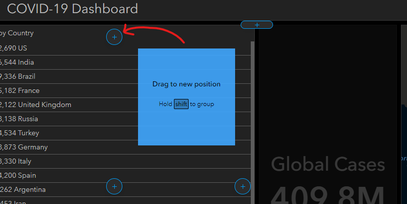 Drag and drop panel