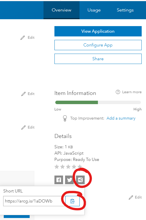 ArcGIS Online Item Details Page URL