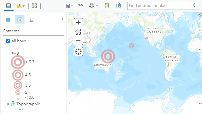 CSV data displayed on a map