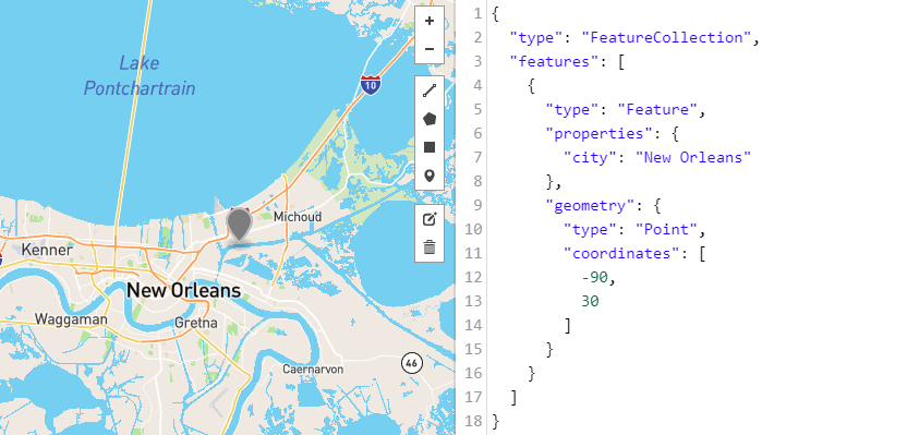 GeoJSON data mapped