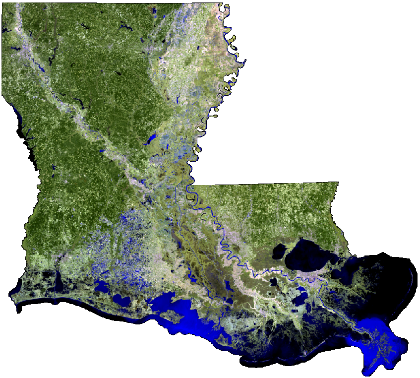 Landsat mosaic of Louisiana