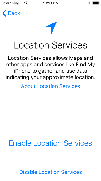 Location services on a mobile OS