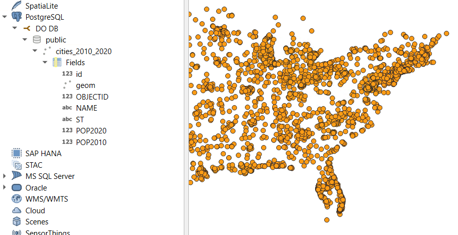 QGIS connected to PostgreSQL