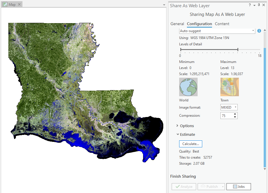 Options for tiling a mosaic in GIS software